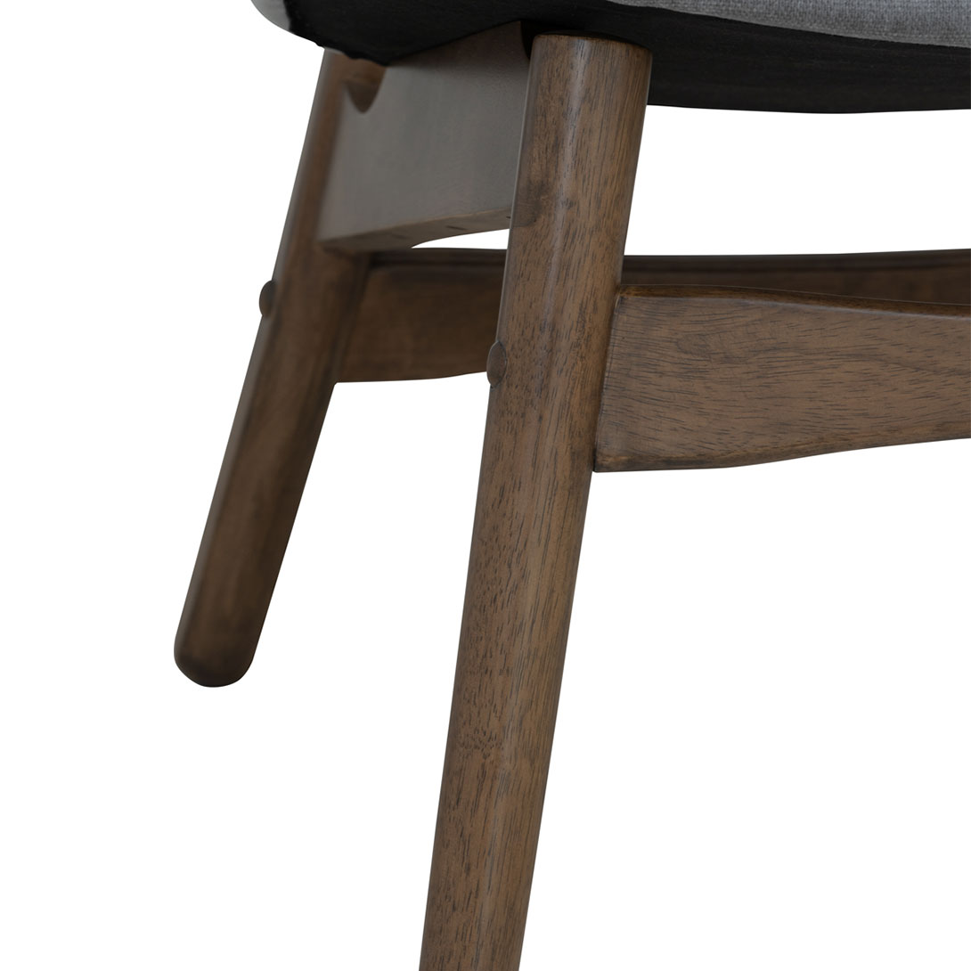 อาร์มแชร์ POLARA ไม้โอ๊คสีน้ำตาลเบาะผ้าเทา 5